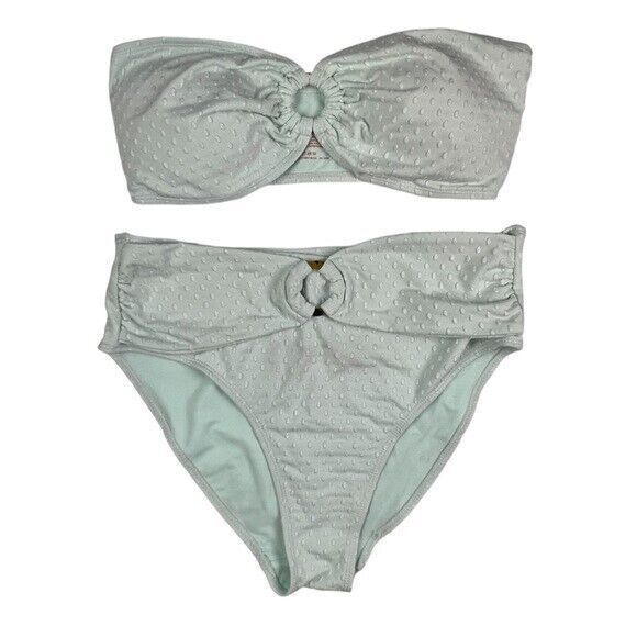 Cabana del Sol 2-Piece Strapless Bandeau Bikini Women's Size L Green - Picture 5 of 8